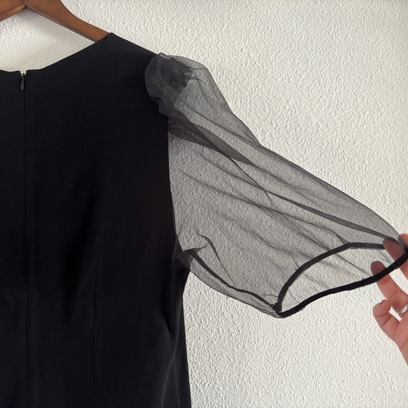 Zara Black Organza Puff Sleeve Blouse Goth Glam XXL Dark Academia Avant-Garde - Picture 7 of 15